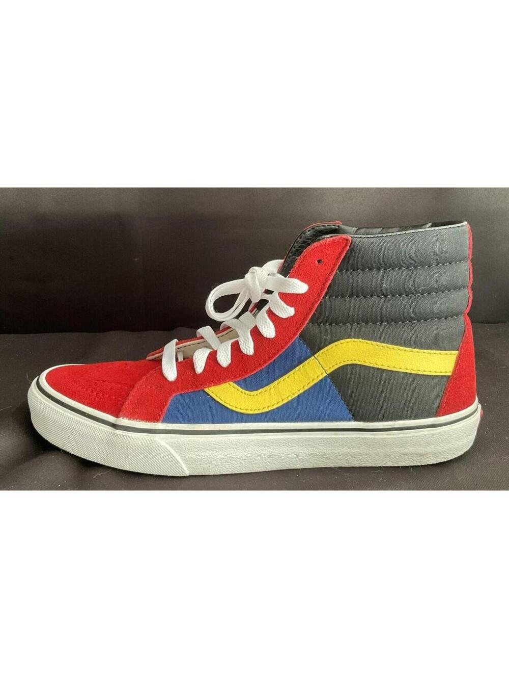 Vans SK8-Hi Reissue Suede Leather Red Blue Color Block US Men 8 - Women 9.5